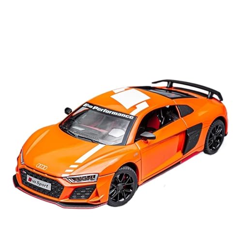 GUOXUN Für Aodi R8 Sportwagen-Legierungsmodellauto 1:24 Ornamente Simulation Pull-Back-Automodell Kann Zur Sammlung Verwendet Werden(Orange) von GUOXUN