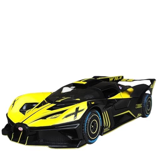 GUOXUN Für Automodell Luxus-Supersportwagen Flying Fire Meteor 1:24 Licht Sound und Pull Back Open Collector's Joy(Yellow) von GUOXUN