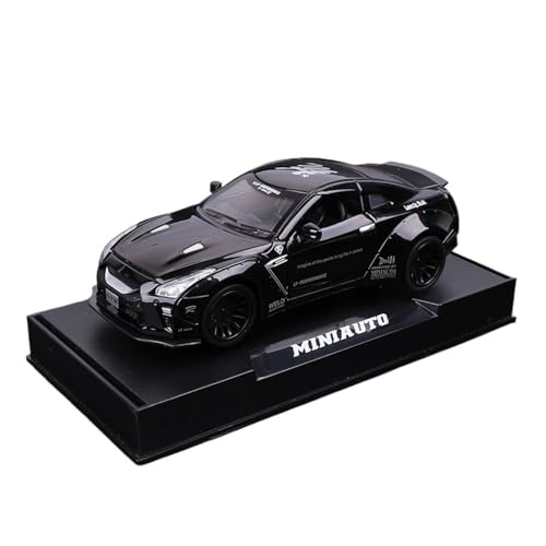 GUOXUN Für GTR Supercar Sound Und Licht Zurückziehen Tür 1:32 Legierung Auto Modell Sport Auto Simulation Auto Modell(Black) von GUOXUN