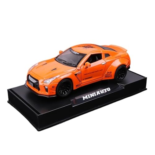 GUOXUN Für GTR Supercar Sound Und Licht Zurückziehen Tür 1:32 Legierung Auto Modell Sport Auto Simulation Auto Modell(Orange) von GUOXUN