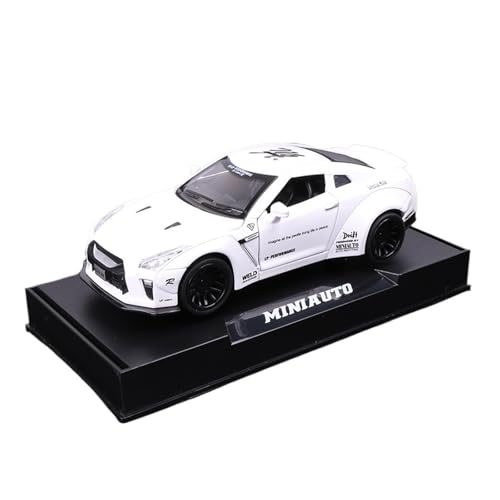 GUOXUN Für GTR Supercar Sound Und Licht Zurückziehen Tür 1:32 Legierung Auto Modell Sport Auto Simulation Auto Modell(White) von GUOXUN