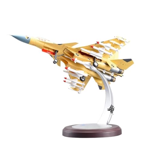 GUOXUN Für J-15 Flugzeugmodell Legierung J-15 Fighter Fertigprodukt J15 Flying Shark Basierendes Flugzeug(1:40-Yellow) von GUOXUN