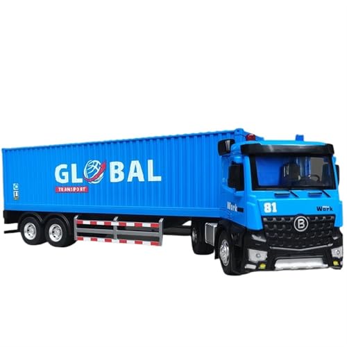 GUOXUN Für Legierung Große LKW Container LKW Modell Van Container LKW Licht Sound Und Zurückziehen Zu Öffnen Die Sammler Freude(Blue) von GUOXUN