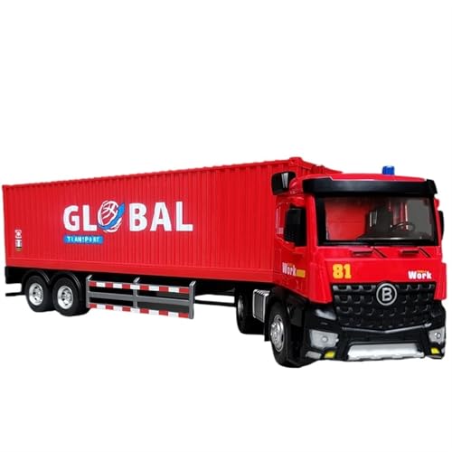 GUOXUN Für Legierung Große LKW Container LKW Modell Van Container LKW Licht Sound Und Zurückziehen Zu Öffnen Die Sammler Freude(Red) von GUOXUN