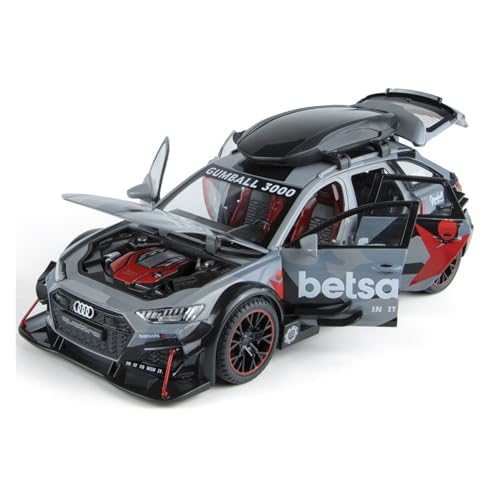 GUOXUN Für Maßstab 1:24, Geeignet Für RS6 Track Edition-Legierungsmodell, Ton- Und Licht-Rückziehspielzeug(Gray) von GUOXUN