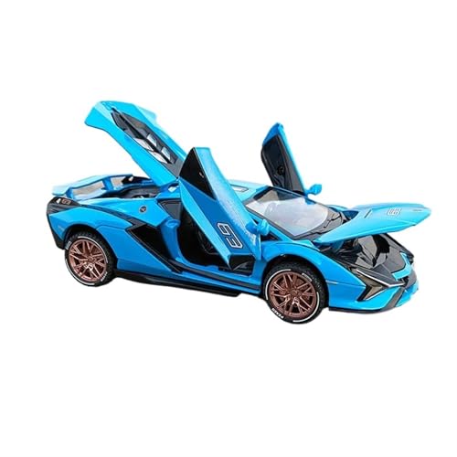 GUOXUN Für Metallauto-Modell Lightning Maverick Sound- und Licht-Pull-Back-Spielzeugauto Entdecken Sie den exquisiten Innenraum mit zu öffnenden Türen(Blue) von GUOXUN