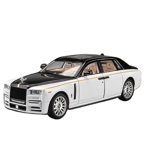 GUOXUN Für Phantom-Automodell, Auto-Logo, handgefertigte Auto-Ornamente, Metall-Charme, lebendige Lichter und Geräusche, mehrere Funktionen(White) von GUOXUN