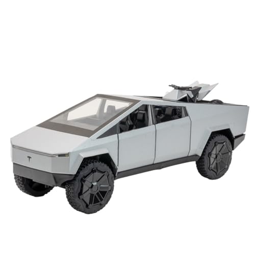 GUOXUN Für Pickup-Truck-Modell Legierung, Geländewagen Cyber-Automodell Ornament-Spielzeug Mit Exquisitem Aussehen(Silver) von GUOXUN