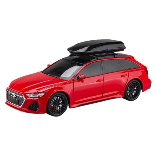 GUOXUN Für RS6 mit Stoßdämpfern, Sportwagen-Sammelfigur, Ornamente, Metall-Charme, lebendige Lichter und Geräusche, mehrere Funktionen(Red) von GUOXUN