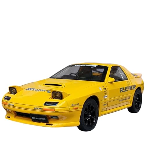 GUOXUN Für RX7 Automodell D Legierung JDM Sportwagen Fc1/24 Licht Sound und Zurückziehen, um die Freude des Sammlers zu öffnen(Yellow) von GUOXUN