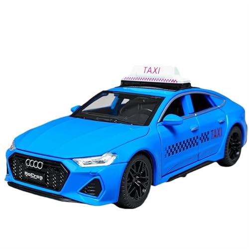 GUOXUN Für Taxi, Legierung, Taxi, Blau, Gelb, Zurückziehen, Automodell, Lichter, Sound und Zurückziehen, offene Sammlerfreude(Blue) von GUOXUN