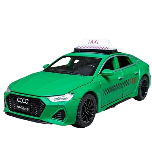 GUOXUN Für Taxi, Legierung, Taxi, Blau, Gelb, Zurückziehen, Automodell, Lichter, Sound und Zurückziehen, offene Sammlerfreude(Green) von GUOXUN