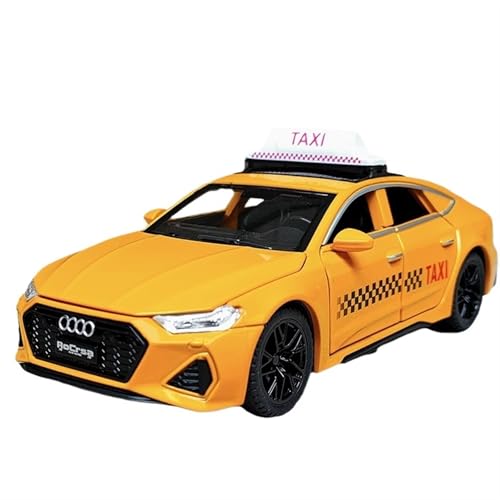 GUOXUN Für Taxi, Legierung, Taxi, Blau, Gelb, Zurückziehen, Automodell, Lichter, Sound und Zurückziehen, offene Sammlerfreude(Yellow) von GUOXUN