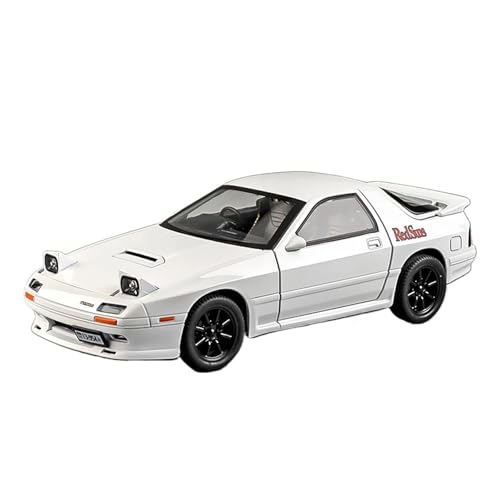 GUOXUN Für: 1:24 INITIAL D Mazda RX7 RX-7 FC Supercar Legierung Auto Druckguss Spielzeug Fahrzeuge Auto Modell Sound Und Licht Auto Spielzeug(RX7 White) von GUOXUN