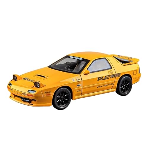 GUOXUN Für: 1:24 INITIAL D Mazda RX7 RX-7 FC Supercar Legierung Auto Druckguss Spielzeug Fahrzeuge Auto Modell Sound Und Licht Auto Spielzeug(RX7 Yellow) von GUOXUN