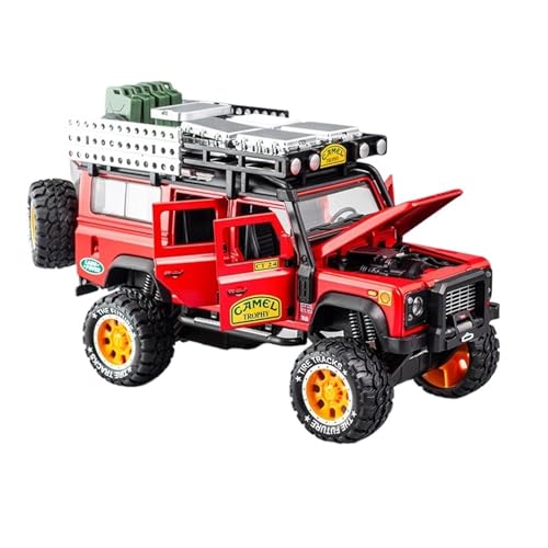 GUOXUN Für: Camel LR-Defender-Legierungsmodellauto. Sportwagenmodell aus Legierung im Maßstab 1/28 mit hochsimulierter Pullback-Sound- und Lichtfunktion.(Red) von GUOXUN