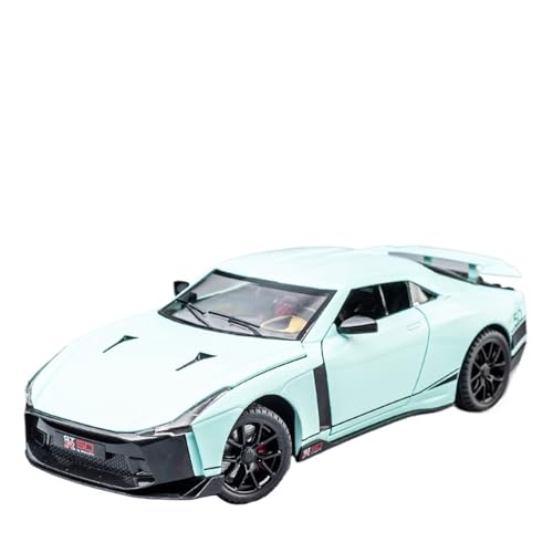 GUOXUN Für: GTR 50th Anniversary Edition Racing Automodell Aus Leichtmetall Im Maßstab 1/24 Mit Hochsimulierter Pullback-Sound- Und Lichtfunktion(Green) von GUOXUN