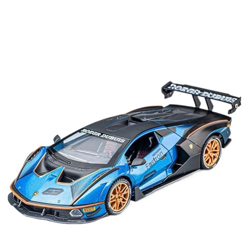 GUOXUN Für: Lambo SCV12 Racing, Legierungsautomodell Im Maßstab 1/24, Mit Hochsimulierter Pullback-Sound- Und Lichtfunktion(Blue) von GUOXUN