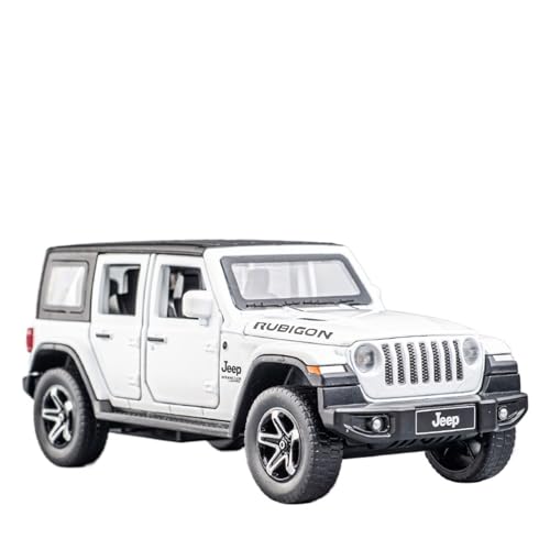 GUOXUN Für: Wrangler Rubicon, Sportwagen-Legierungsmodell Im Maßstab 1/32 Mit Hochsimulierter Pullback-Sound- Und Lichtfunktion(White) von GUOXUN