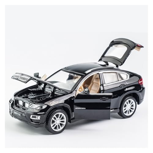 GUOXUN Für: X6 Sportwagen-Legierungsautomodell Im Maßstab 1/32 Mit Hochsimulierter Pullback-Sound- Und Lichtfunktion(Black) von GUOXUN