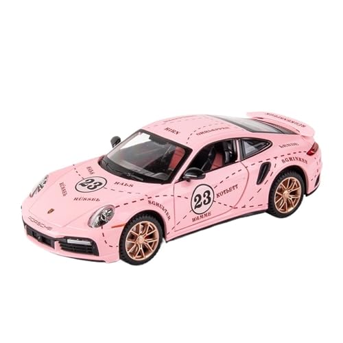 GUOXUN Legierung 1:24 Für 911 Sammlung Ornamente Sound Und Licht Tür Öffnung Spielzeug Sport Auto(Pink) von GUOXUN