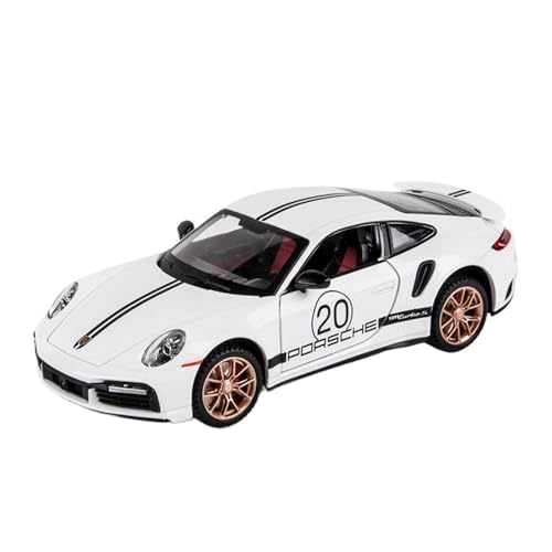 GUOXUN Legierung 1:24 Für 911 Sammlung Ornamente Sound Und Licht Tür Öffnung Spielzeug Sport Auto(White) von GUOXUN