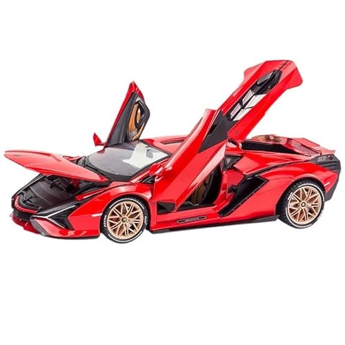 GUOXUN Legierung Auto Modell 1:18 Für Sport Auto Simulation Große Blitz Auto Ornamente Sammlung(Red) von GUOXUN