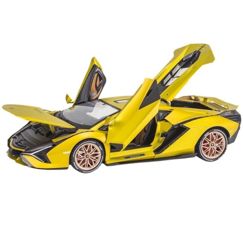 GUOXUN Legierung Auto Modell 1:18 Für Sport Auto Simulation Große Blitz Auto Ornamente Sammlung(Yellow) von GUOXUN