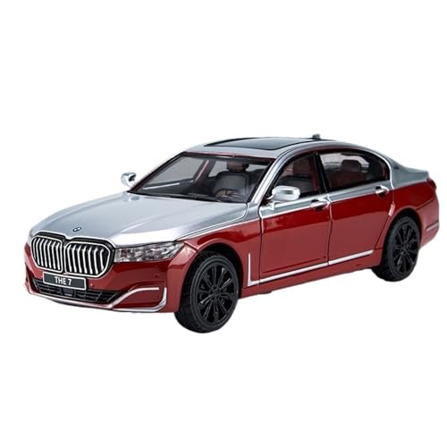 GUOXUN Legierung Automodell 1:24 Für Simulationssammlung 760LI Ornamente Sound Und Licht Türöffnung Spielzeug Luxusauto (1:24 red and silver) von GUOXUN