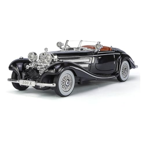 GUOXUN Maßstab 1/24 geeignet für Mercedes-Benz 500K Legierungsmodell Sound und Licht Pull Back-Spielzeug(Black) von GUOXUN