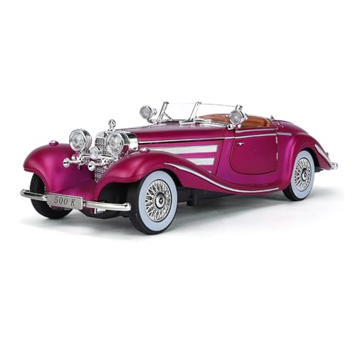 GUOXUN Maßstab 1/24 geeignet für Mercedes-Benz 500K Legierungsmodell Sound und Licht Pull Back-Spielzeug(Purple) von GUOXUN