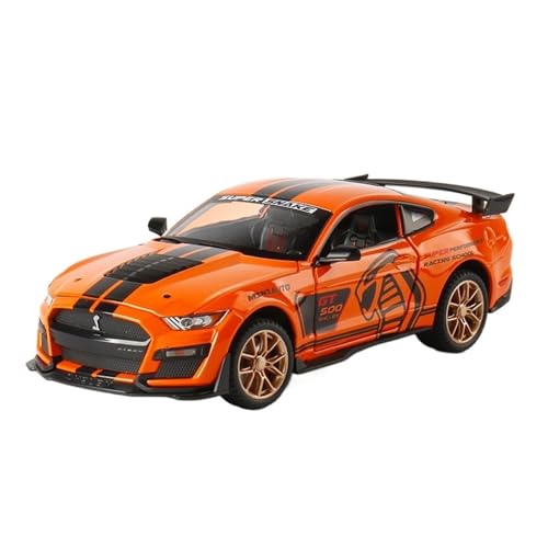 GUOXUN Maßstab 1:20 Für Ford Mustang GT500 Legierung Druckguss-Automodell Interaktives Multifunktionsauto(Orange) von GUOXUN