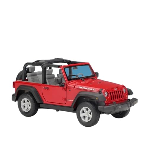 GUOXUN Maßstab 1:24, geeignet für 2007 Wrangler ORV Simulation Legierung Auto Modellsammlung Ornamente (rotes Cabrio) von GUOXUN