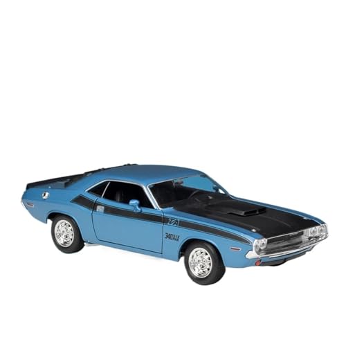 GUOXUN Maßstab 1:24 Für 1970 Challenger T/A Sportwagen Simulation Legierung Auto Modell Sammlung Ornamente(Blue) von GUOXUN