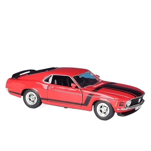 GUOXUN Maßstab 1:24 Für 1970 Mustang BOSS 302 Retro Simulation Legierung Auto Modell Sammlung Ornamente(Red) von GUOXUN