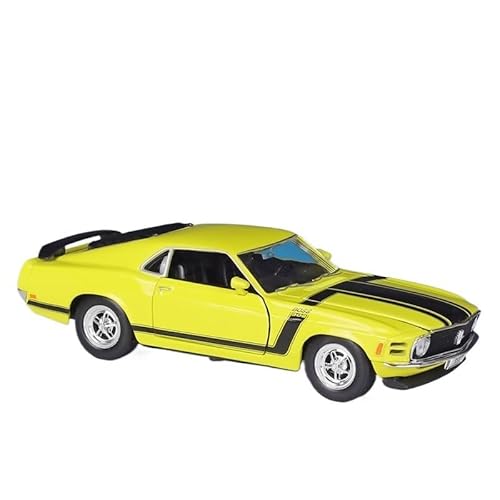 GUOXUN Maßstab 1:24 Für 1970 Mustang BOSS 302 Retro Simulation Legierung Auto Modell Sammlung Ornamente(Yellow) von GUOXUN