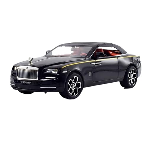 GUOXUN Maßstab 1:24 Für Rolls-Royce Dawn Cabrio Sportwagen Modell Spielzeug Legierung Sound Und Licht Zurück Stoßdämpfer(Black) von GUOXUN