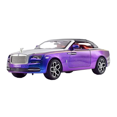 GUOXUN Maßstab 1:24 Für Rolls-Royce Dawn Cabrio Sportwagen Modell Spielzeug Legierung Sound Und Licht Zurück Stoßdämpfer(Purple) von GUOXUN