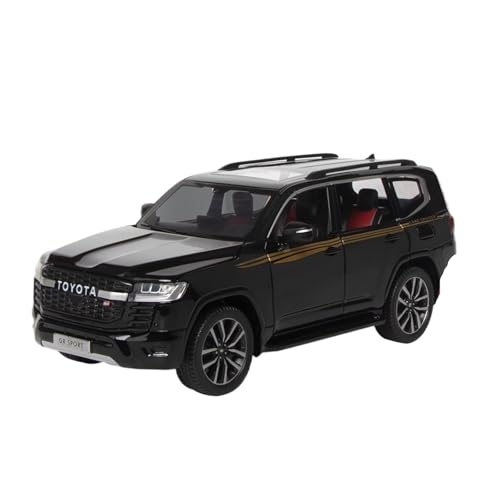 GUOXUN Maßstab 1:24 Für Toyota Land Cruiser LC300, Automodell Aus Druckgusslegierung, Interaktives Multifunktionsauto(Black) von GUOXUN