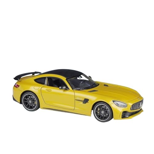 GUOXUN Maßstab 1:24 Geeignet Für AMG GT R Sportwagensimulation, Legierungsautomodellsammlung, Ornamente(Yellow) von GUOXUN