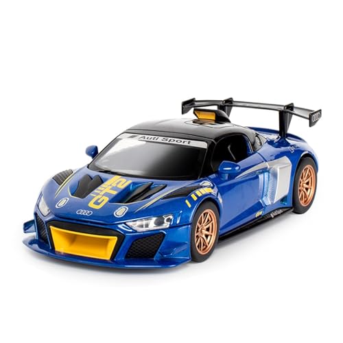 GUOXUN Maßstab 1:24 Geeignet Für Audi R8 LMS GT2 Legierung Druckguss Automodell Multifunktionssimulation Autospielzeug(Blue) von GUOXUN