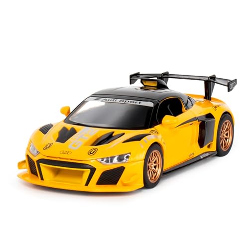 GUOXUN Maßstab 1:24 Geeignet Für Audi R8 LMS GT2 Legierung Druckguss Automodell Multifunktionssimulation Autospielzeug(Orange) von GUOXUN