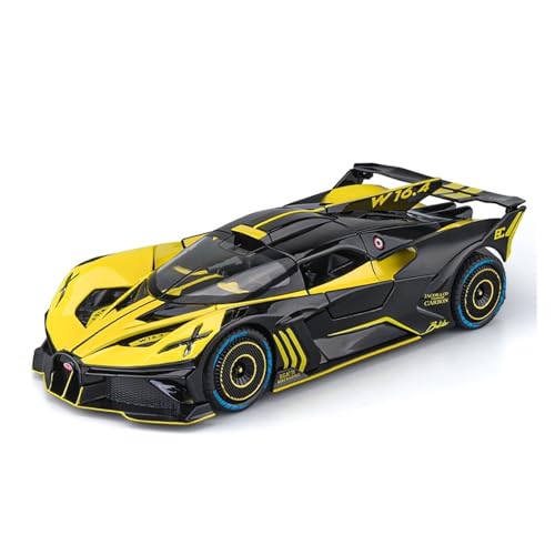 GUOXUN Maßstab 1:24 Geeignet Für Bugatti Bolide Legierung Druckguss-Automodell Multifunktions-Simulationsauto-Spielzeug(Yellow) von GUOXUN