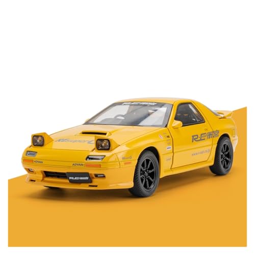 GUOXUN Maßstab 1:24 Geeignet Für Die Straßenautoversion Mazda RX7-FC Automodell Aus Druckgusslegierung Interaktives Multifunktionsspielzeugauto(Orange) von GUOXUN