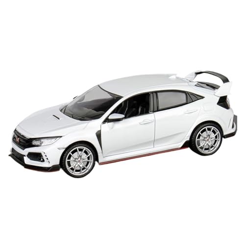 GUOXUN Maßstab 1:24 Geeignet Für Honda Civic Legierung Druckguss-Automodell, Interaktives Multifunktionsauto(White) von GUOXUN