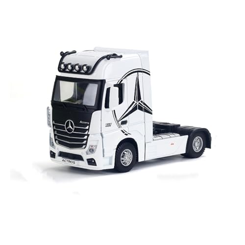 GUOXUN Maßstab 1:24 Geeignet Für Mercedes-Benz Actros1851 Automodell Aus Druckgusslegierung Interaktives Multifunktionsauto(White) von GUOXUN