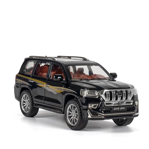 GUOXUN Maßstab 1:24 Geeignet Für Toyota Prado Legierung Druckguss-Automodell Interaktives Multifunktionsauto(Black) von GUOXUN