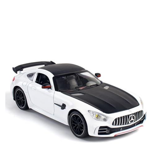 GUOXUN Simulation 1:24 Für Legierung Modell Sport Auto Grün Magie Legierung Auto Spielzeug Ornamente Mit Sound Und Licht Pull Zurück(White and black) von GUOXUN