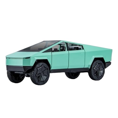 GUOXUN Spielzeugauto Spielzeugauto Mit Ton Und Licht Für Kinder, Geschenk 1/24 Für Cybertruck-Modellauto, Zinklegierung, Zurückziehbar(Green) von GUOXUN