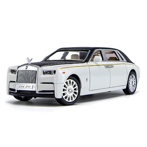 GUOXUN Verhältnis 1:24 Geeignet Für Rolls-Royce Phantom Starry Sky Top Legierung Druckguss-Automodell Multifunktions-Simulationsspielzeug(White Body with Black roof) von GUOXUN